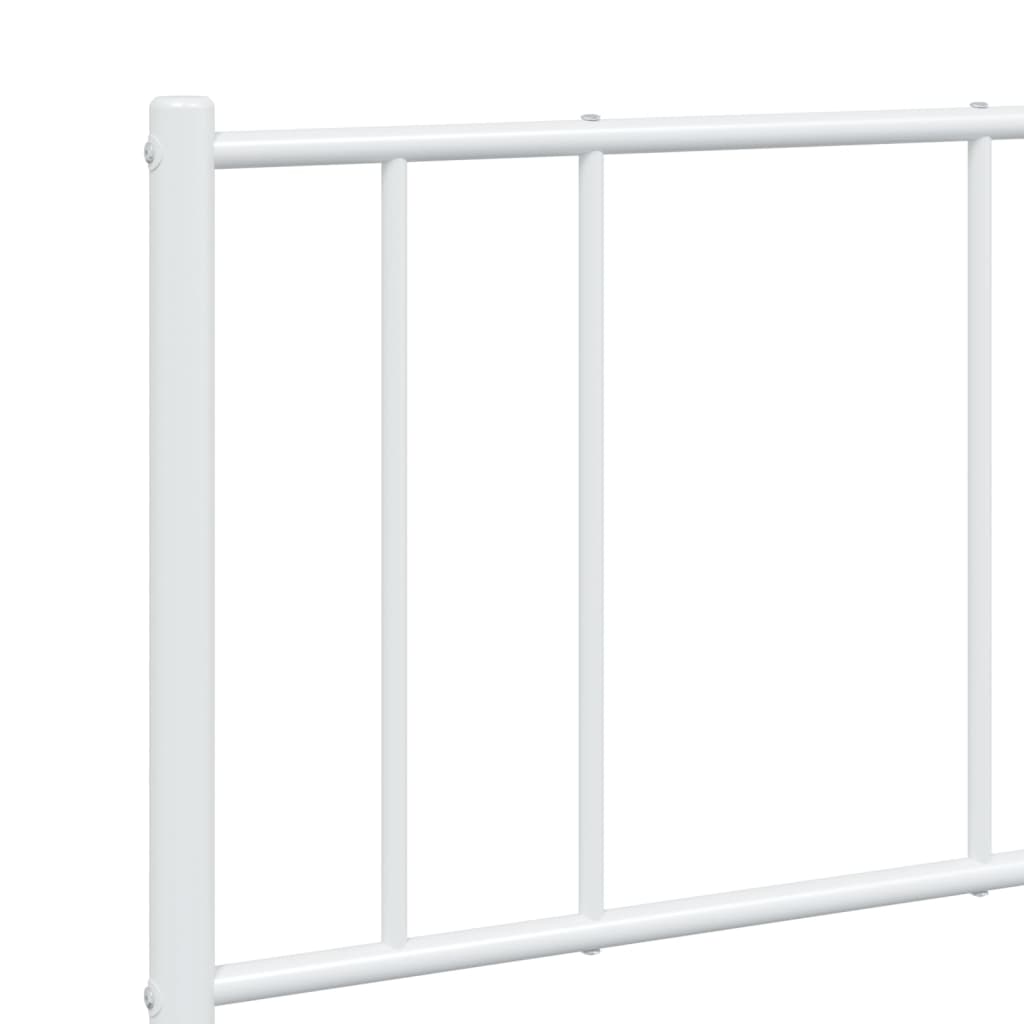 White Metal Bed Frame with Headboard 120x200cm - No Mattress