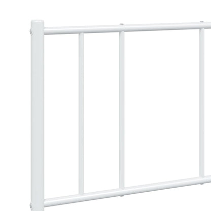 White Metal Bed Frame with Headboard 120x200cm - No Mattress