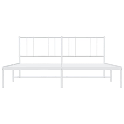 White Metal Bed Frame With Headboard 180x200cm - No Mattress