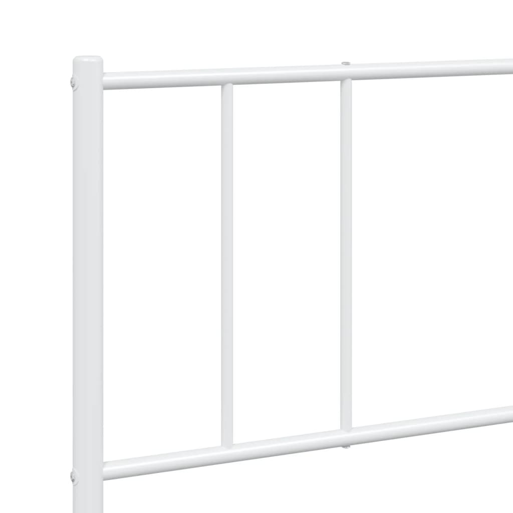White Metal Bed Frame With Headboard 180x200cm - No Mattress