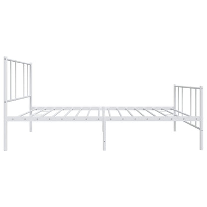 White Metal Bed Frame with Footboard 100x190cm - No Mattress