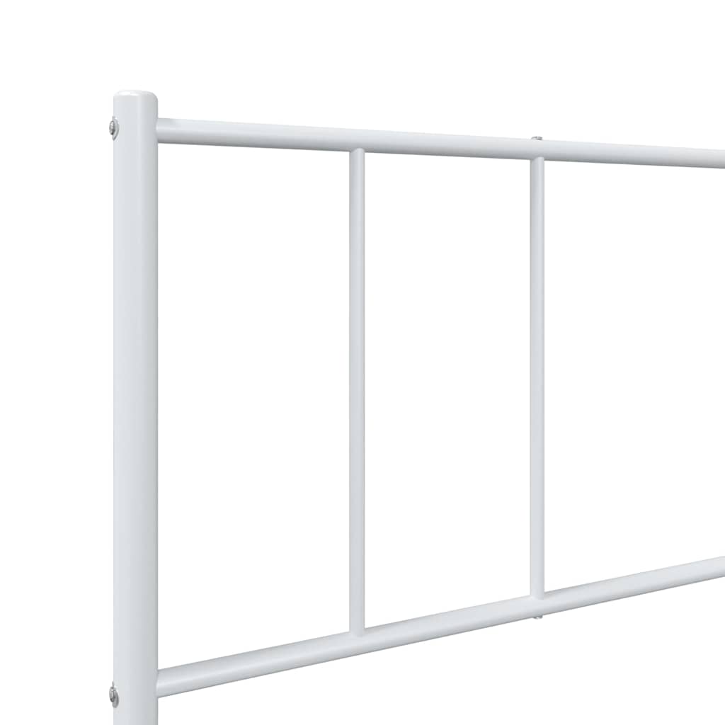 White Metal Bed Frame with Footboard - 100x200 cm