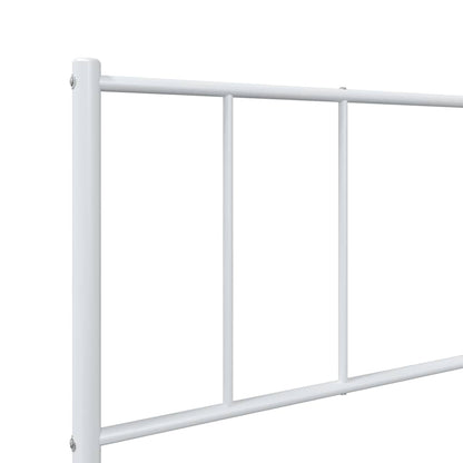 White Metal Bed Frame with Footboard - 100x200 cm