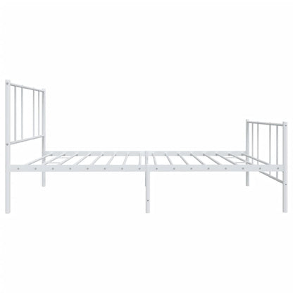 White Metal Bed Frame with Footboard, 107x203cm – Mattress Excluded