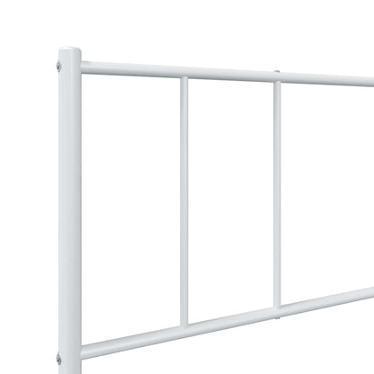 White Metal Bed Frame with Footboard, 107x203cm – Mattress Excluded