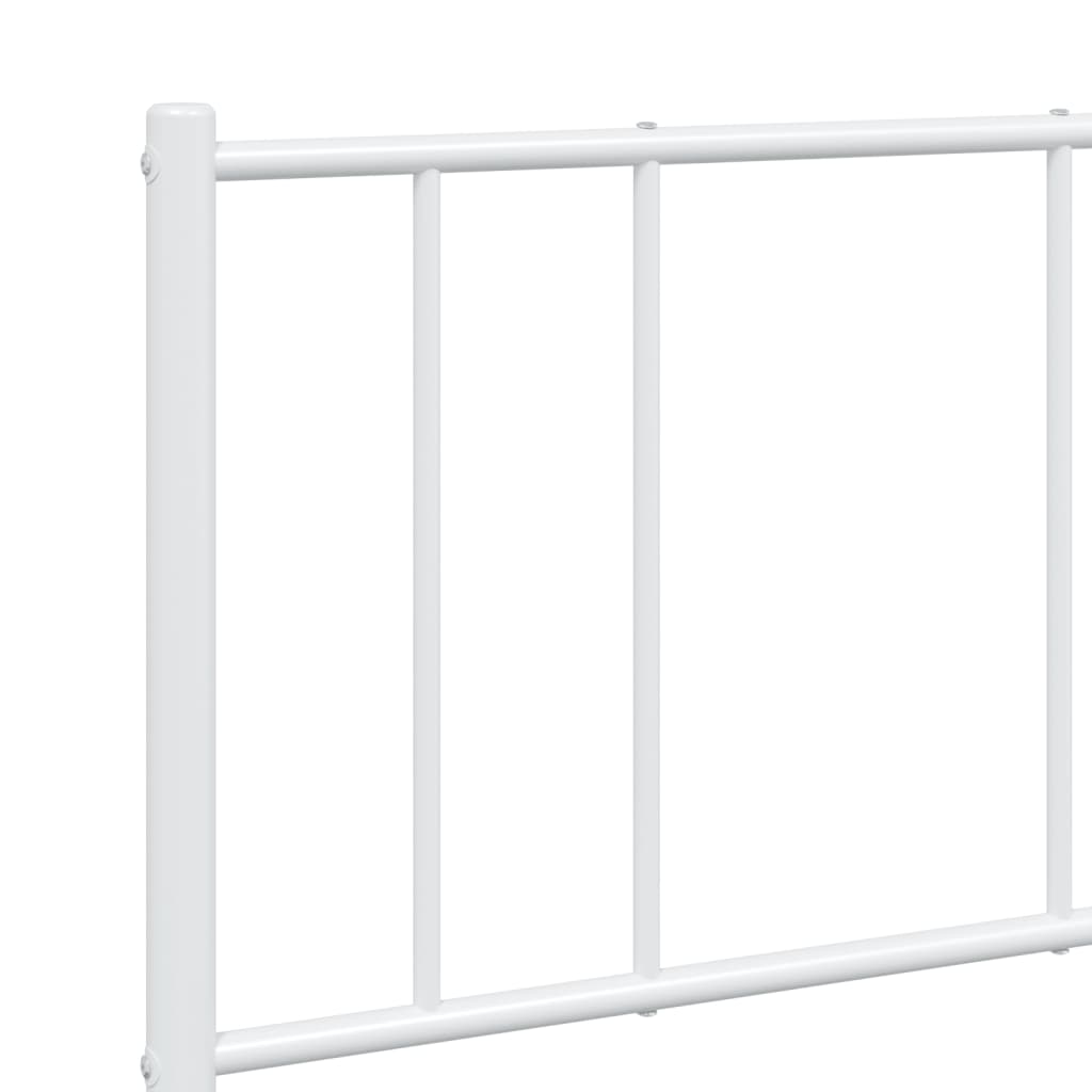 White Metal Bed Frame with Footboard - 120x190cm