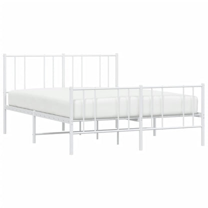 White Metal Bed Frame with Footboard - 120x200cm No Mattress