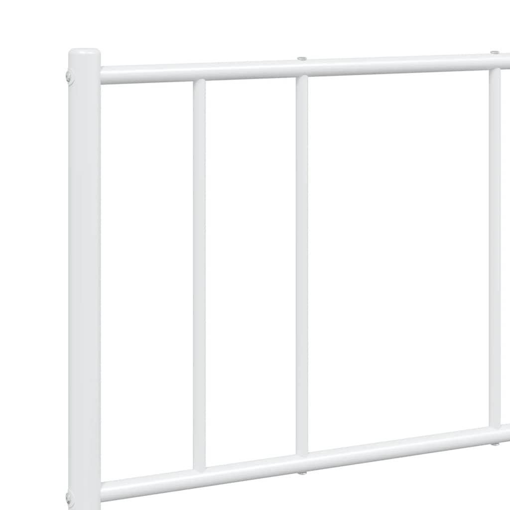 White Metal Bed Frame with Footboard 135x190cm - No Mattress