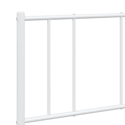 White Metal Bed Frame with Footboard 135x190cm - No Mattress