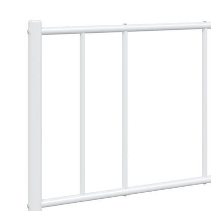 White Metal Bed Frame with Footboard 140x200cm - No Mattress