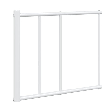 White Metal Bed Frame with Footboard, 160x200cm Mattress Not Included