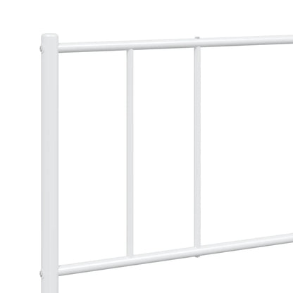 White Metal Bed Frame with Footboard, 180x200cm, No Mattress