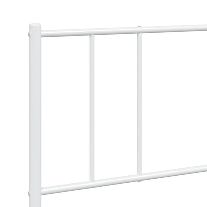 Elegant White Metal Bed Frame with Footboard - 183x213cm
