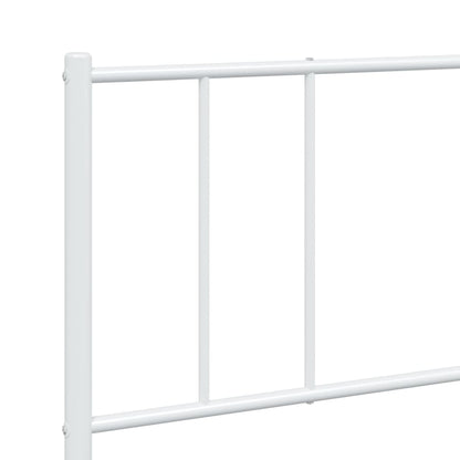 White Metal Bed Frame 200x200cm with Footboard - No Mattress Included
