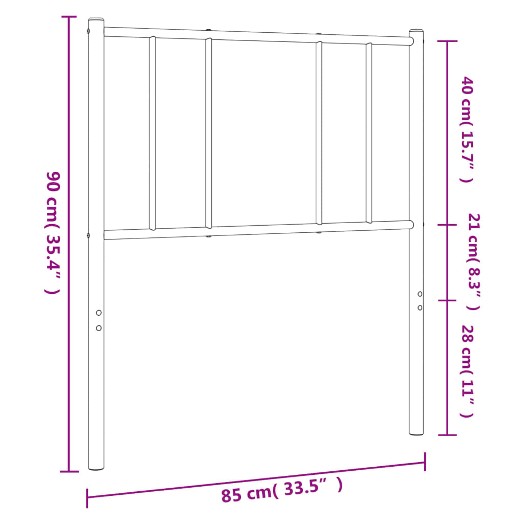 White 80 cm Metal Headboard: Sleek & Stylish Bedroom Upgrade