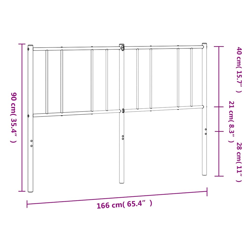 Elegant White Metal Headboard - 160 cm