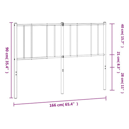 Elegant White Metal Headboard - 160 cm