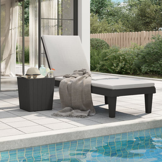 Sleek Black Sun Lounger - 155x58x83 cm Polypropylene Bliss