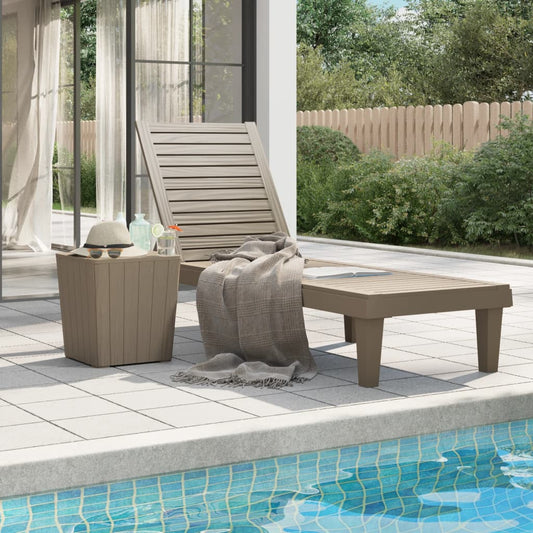 Light Brown Polypropylene Sun Lounger 155x58x83 cm