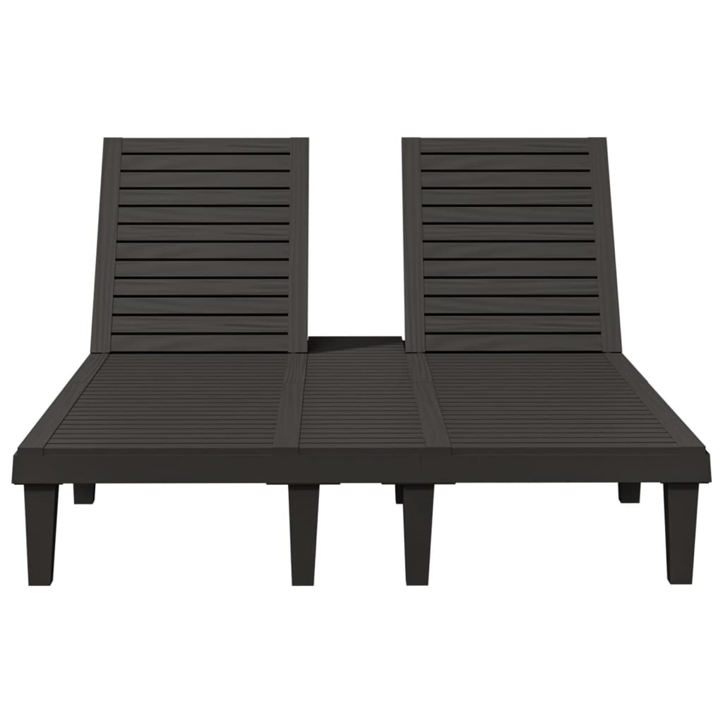 Stylish Black Polypropylene Double Sun Lounger - 155x138x83 cm