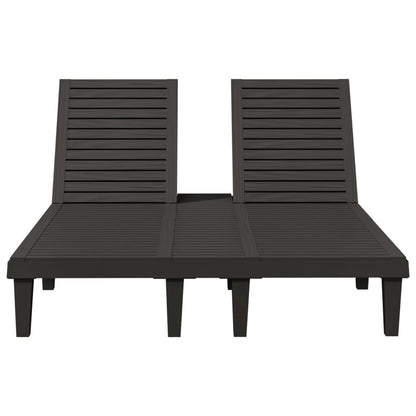 Stylish Black Polypropylene Double Sun Lounger - 155x138x83 cm