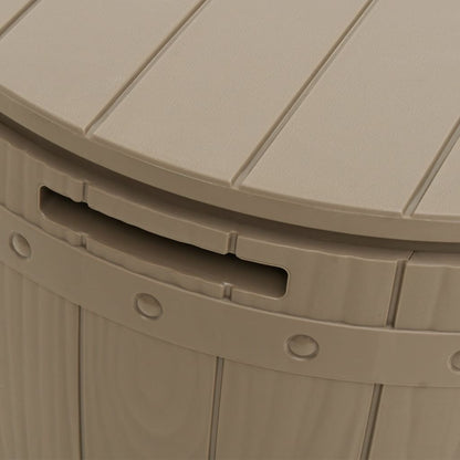 3-in-1 Light Brown Polypropylene Garden Storage Box