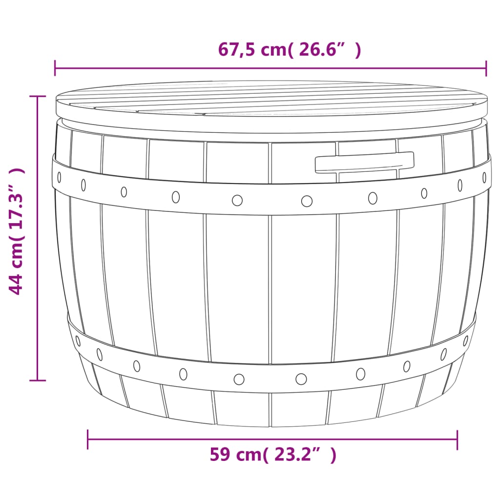 3-in-1 Light Brown Polypropylene Garden Storage Box