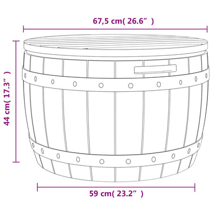 3-in-1 Light Brown Polypropylene Garden Storage Box