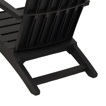 Black Polypropylene Garden Adirondack Chair - Durable Outdoor Seating
