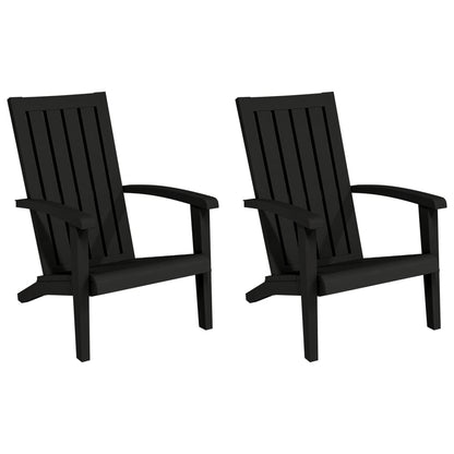 Black Polypropylene Garden Adirondack Chairs Set of 2