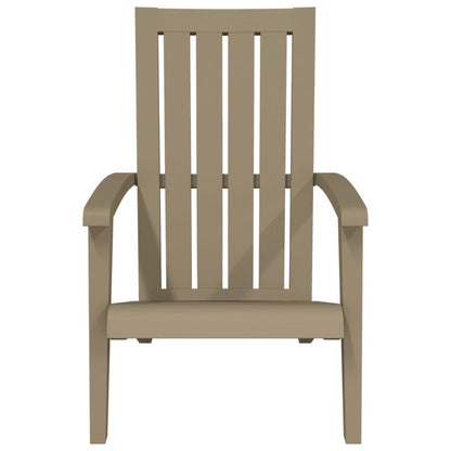 Light Brown Polypropylene Garden Adirondack Chairs, Set of 2