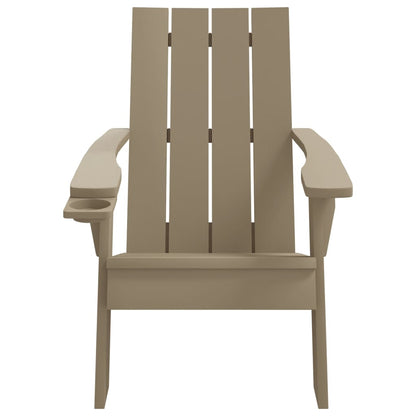 Light Brown Polypropylene Adirondack Chair 75x88.5x89.5cm Garden Seat