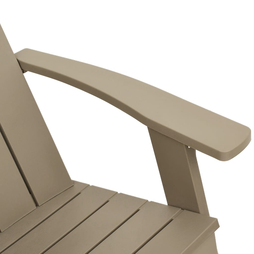 Light Brown Polypropylene Adirondack Chair 75x88.5x89.5cm Garden Seat