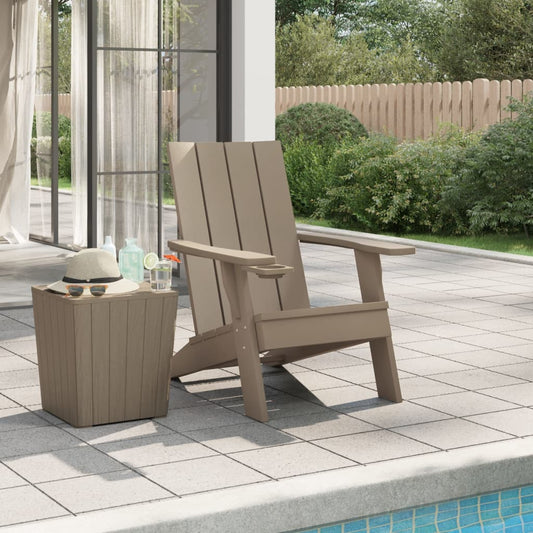 Light Brown Polypropylene Adirondack Chair 75x88.5x89.5cm Garden Seat