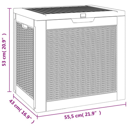 Black Polypropylene Garden Storage Box 55.5x43x53 cm