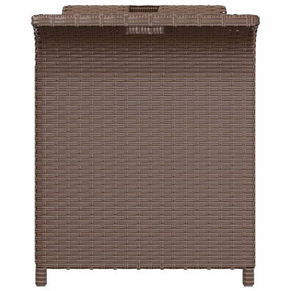 Brown Poly Rattan Garden Bench with Cushion - 116x46x57 cm