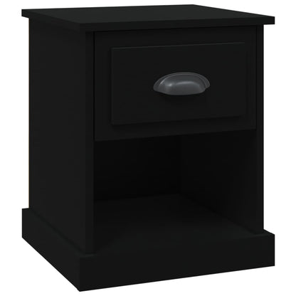 Black Engineered Wood Bedside Cabinet 39x39x47.5 cm