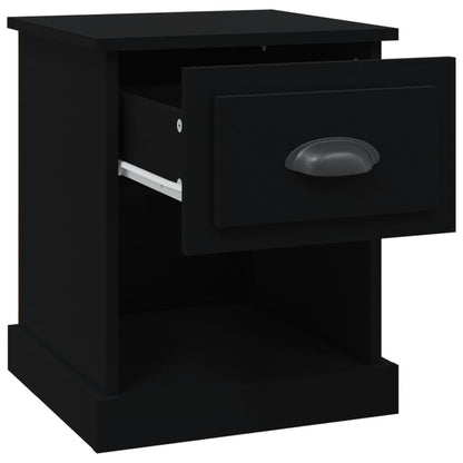Black Engineered Wood Bedside Cabinet 39x39x47.5 cm
