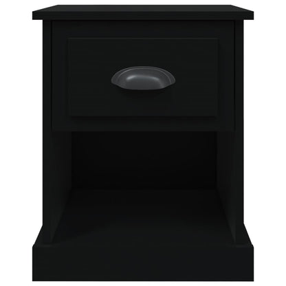 Black Engineered Wood Bedside Cabinet 39x39x47.5 cm
