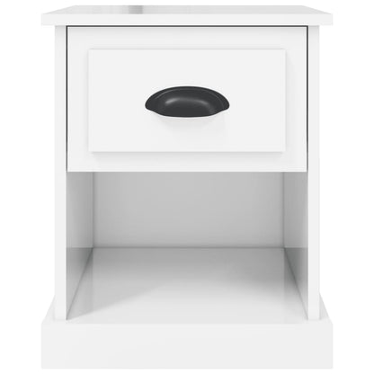High Gloss White Bedside Cabinets Set, 39x39x47.5 cm, Engineered Wood