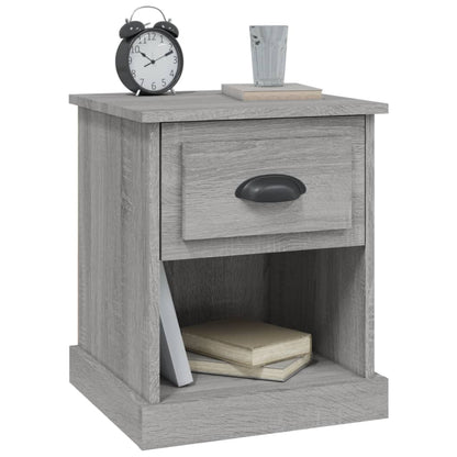 Set of 2 Grey Sonoma Bedside Cabinets, 39x39x47.5 cm, Engineered Wood
