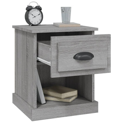 Set of 2 Grey Sonoma Bedside Cabinets, 39x39x47.5 cm, Engineered Wood