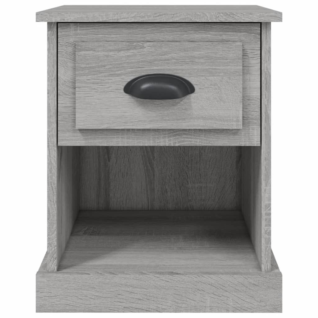Set of 2 Grey Sonoma Bedside Cabinets, 39x39x47.5 cm, Engineered Wood