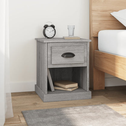 Set of 2 Grey Sonoma Bedside Cabinets, 39x39x47.5 cm, Engineered Wood