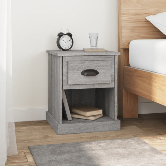 Set of 2 Grey Sonoma Bedside Cabinets, 39x39x47.5 cm, Engineered Wood