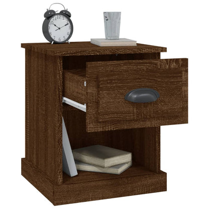 Brown Oak Bedside Cabinet - 39x39x47.5 cm Engineered Wood