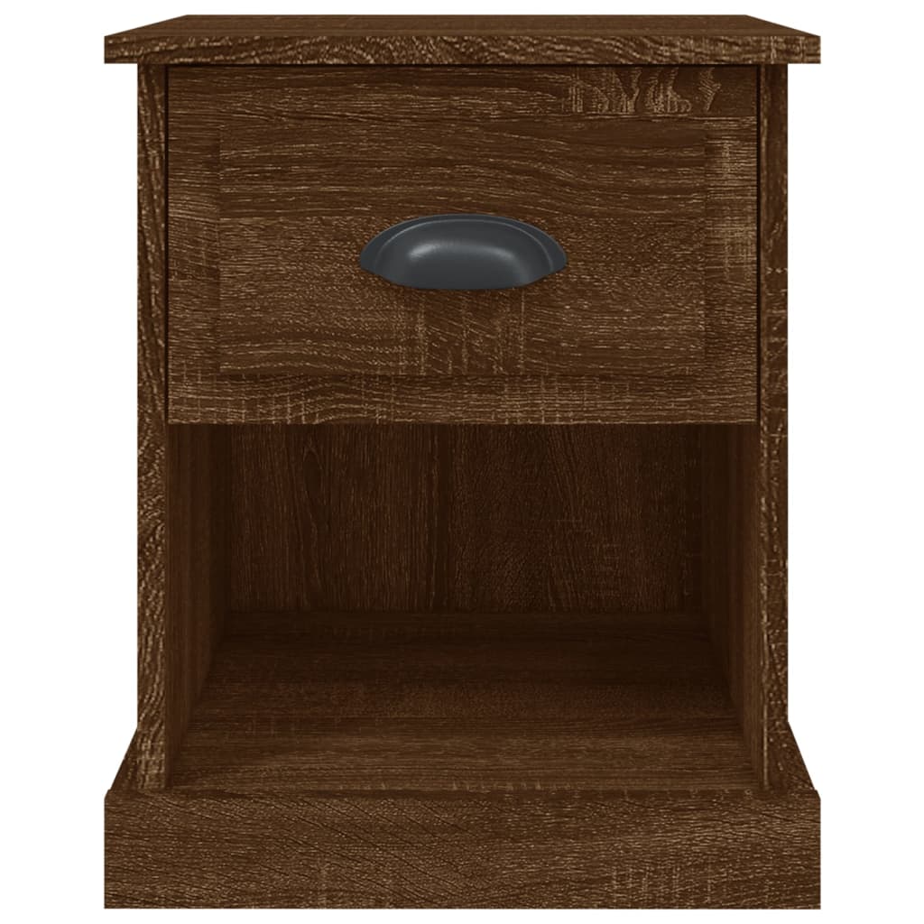 Brown Oak Bedside Cabinet - 39x39x47.5 cm Engineered Wood