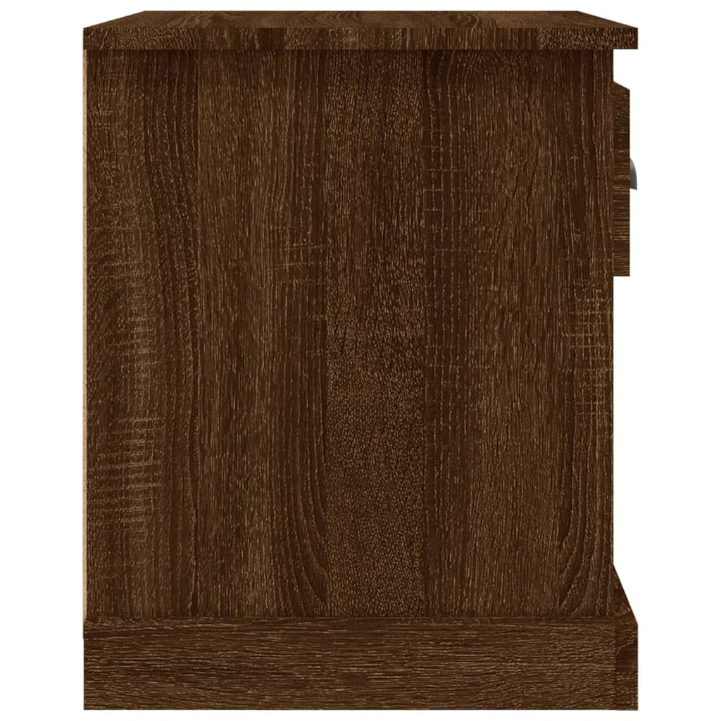 Brown Oak Bedside Cabinet - 39x39x47.5 cm Engineered Wood