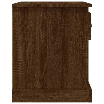 Brown Oak Bedside Cabinet - 39x39x47.5 cm Engineered Wood