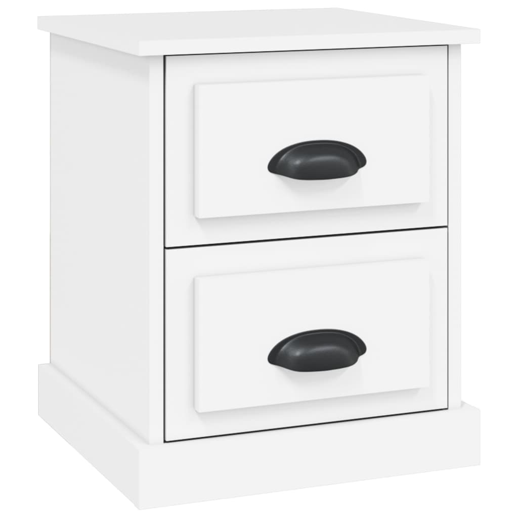White Engineered Wood Bedside Cabinet 39x39x47.5 cm